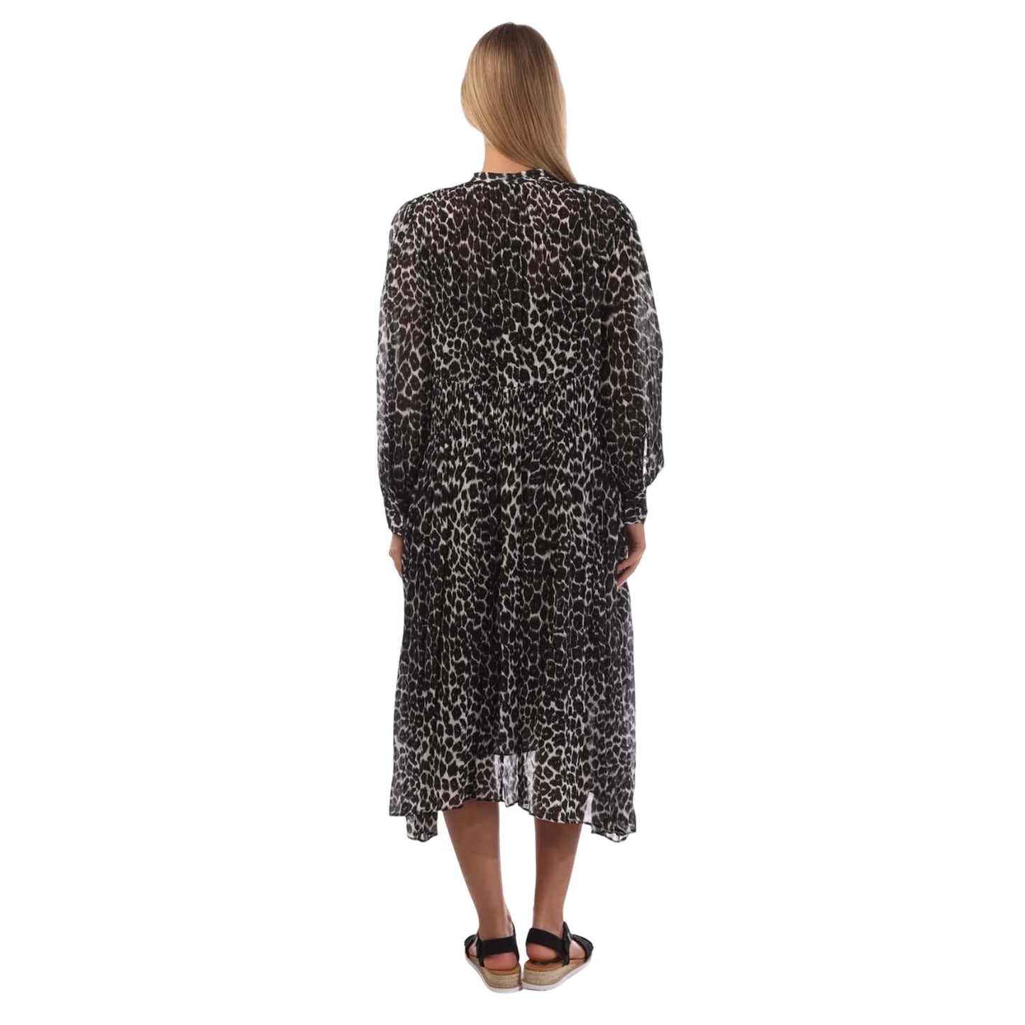 Black-White - Back - Boss Womens-Ladies Dileola Casual Dress