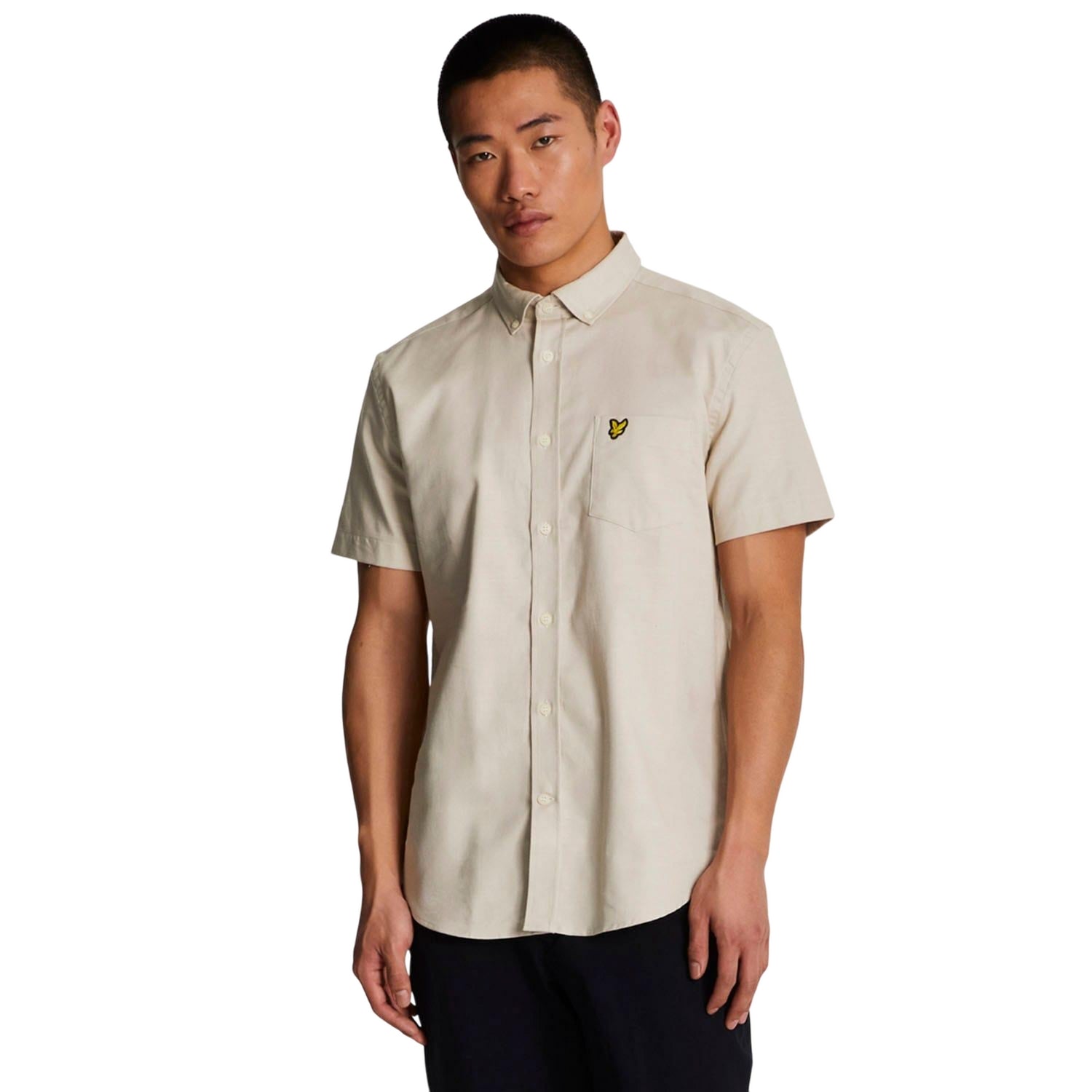Cream - Lifestyle - Lyle & Scott Mens Slub Short-Sleeved Shirt