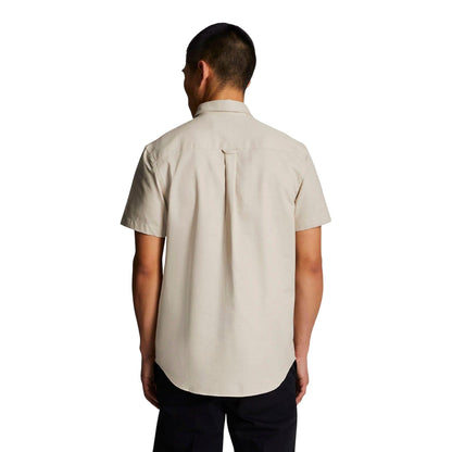 Cream - Back - Lyle & Scott Mens Slub Short-Sleeved Shirt