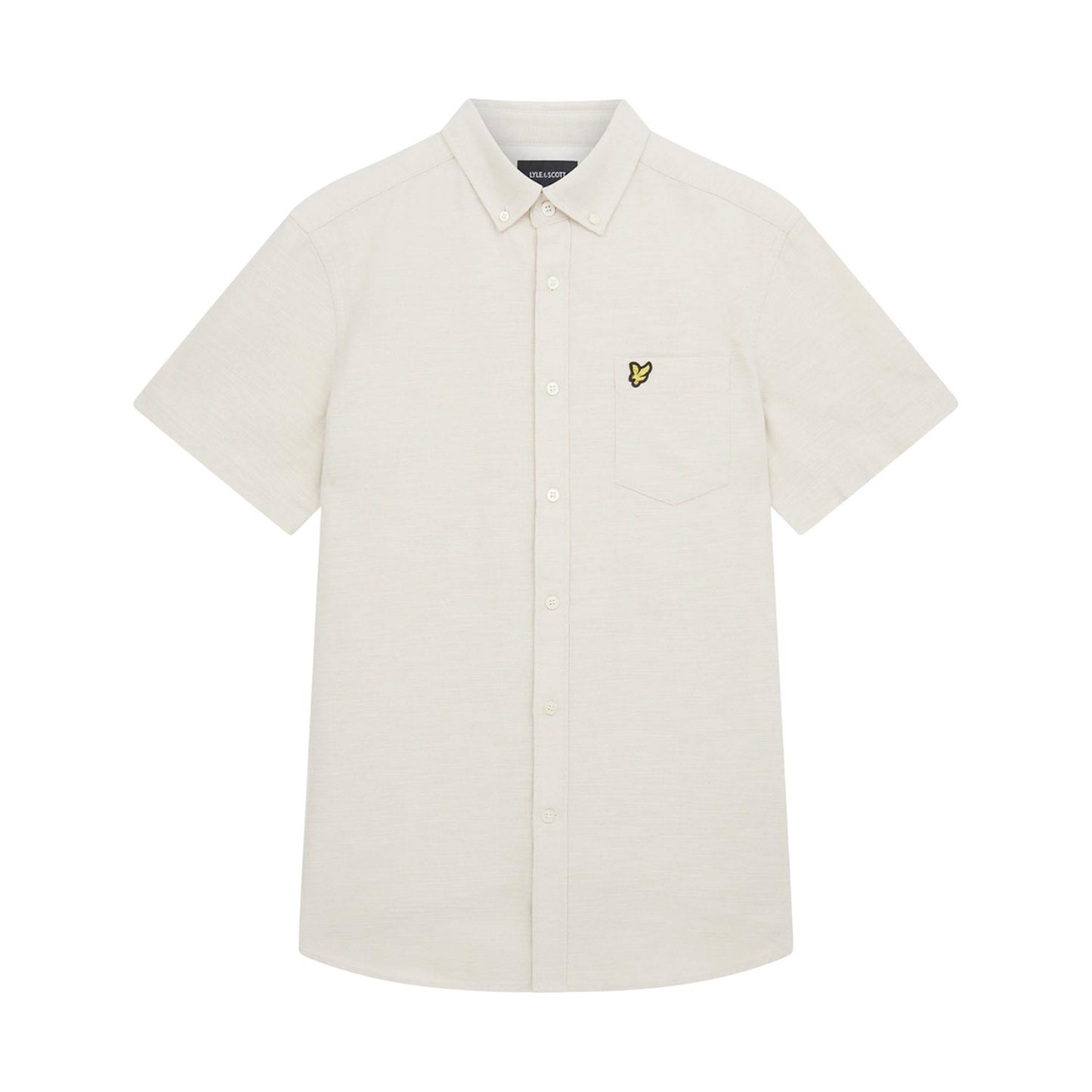 Cream - Front - Lyle & Scott Mens Slub Short-Sleeved Shirt