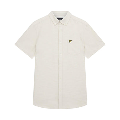 Cream - Front - Lyle & Scott Mens Slub Short-Sleeved Shirt