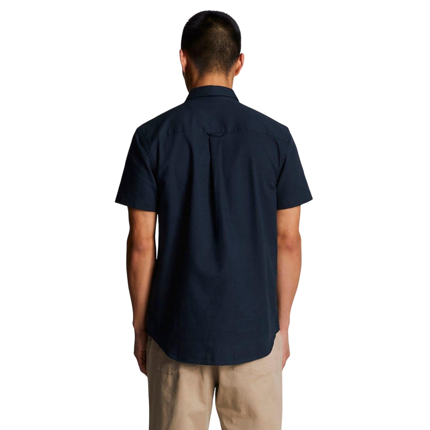 Navy - Back - Lyle & Scott Mens Slub Short-Sleeved Shirt
