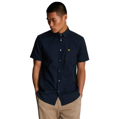 Navy - Lifestyle - Lyle & Scott Mens Slub Short-Sleeved Shirt