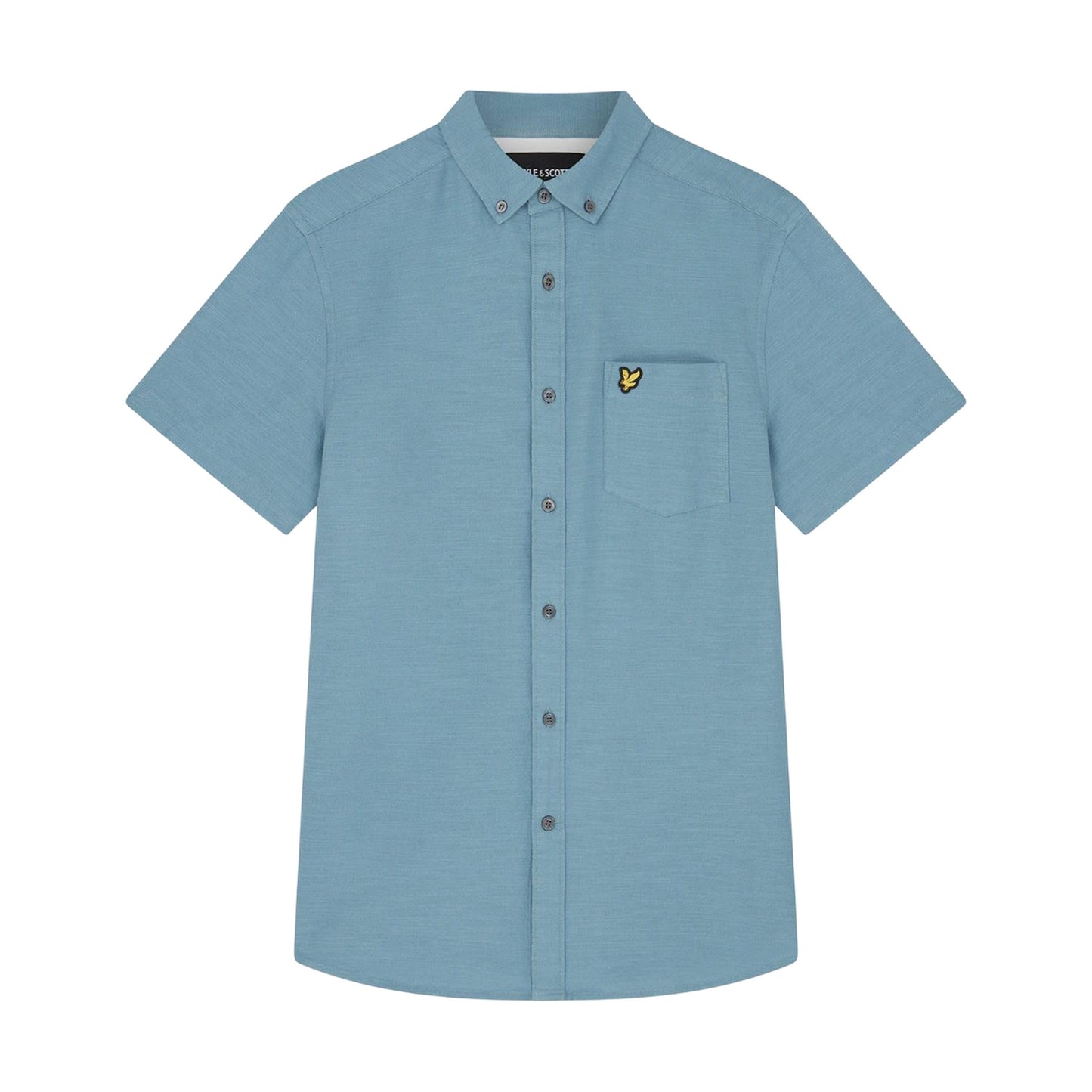 Blue - Front - Lyle & Scott Mens Slub Short-Sleeved Shirt