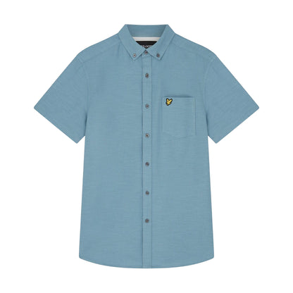Blue - Front - Lyle & Scott Mens Slub Short-Sleeved Shirt
