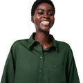Green - Side - Lacoste Womens-Ladies Flowing Lyocell Oversized Shirt