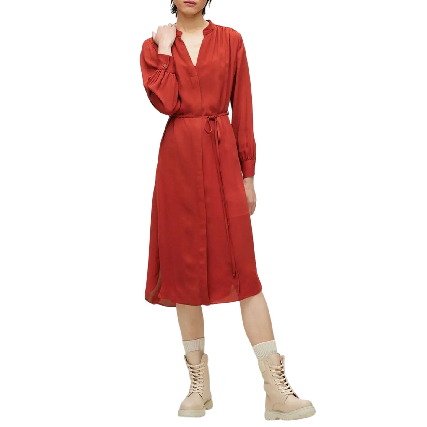 Red - Back - Boss Womens-Ladies Dibanora 6 Casual Dress