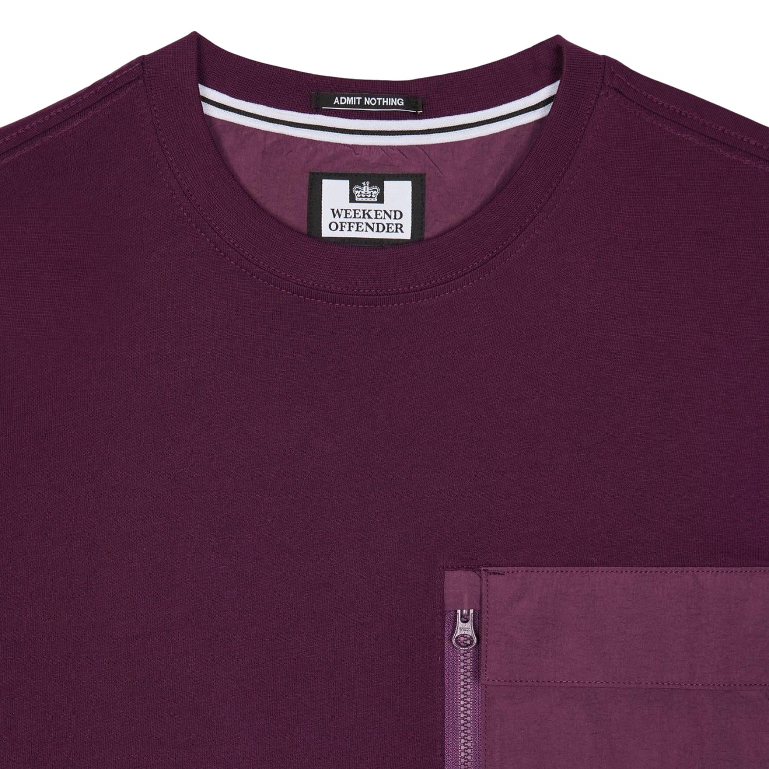 Berry - Side - Weekend Offender Mens Takaji Parachute Pocket T-Shirt