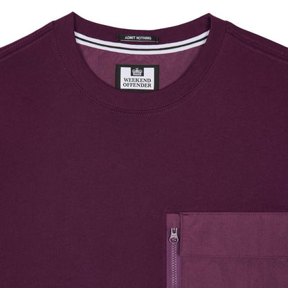 Berry - Side - Weekend Offender Mens Takaji Parachute Pocket T-Shirt