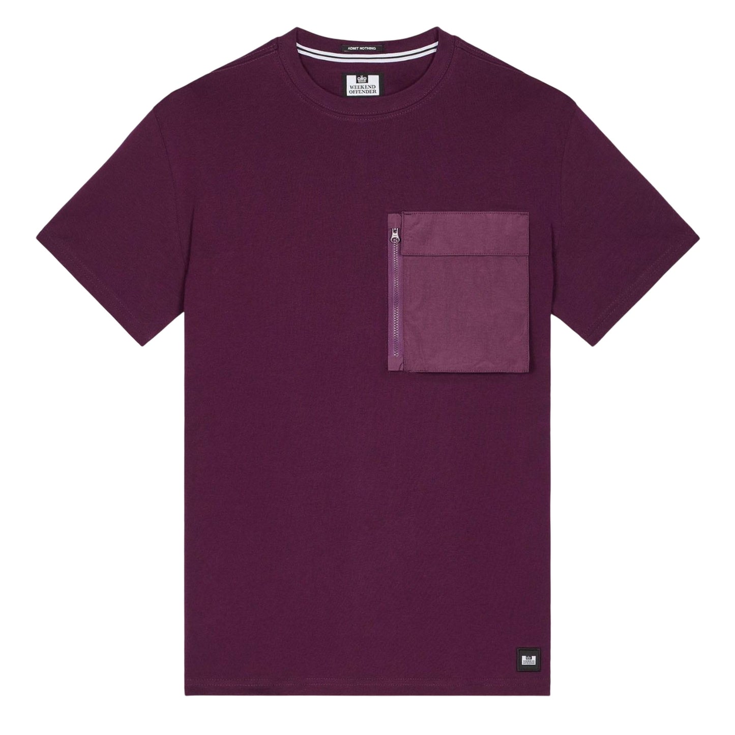 Berry - Front - Weekend Offender Mens Takaji Parachute Pocket T-Shirt