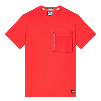 Red - Front - Weekend Offender Mens Takaji Parachute Pocket T-Shirt