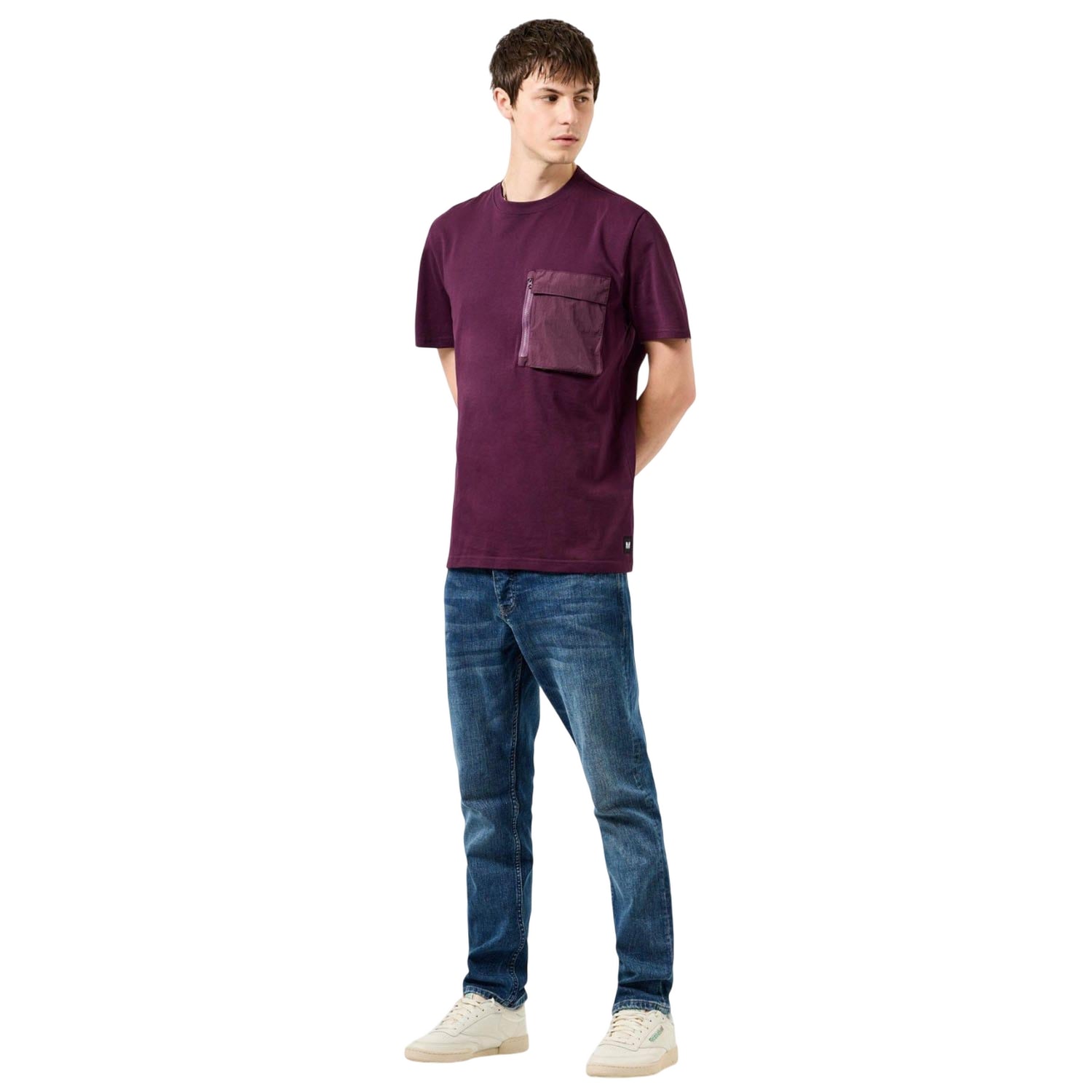 Berry - Pack Shot - Weekend Offender Mens Takaji Parachute Pocket T-Shirt