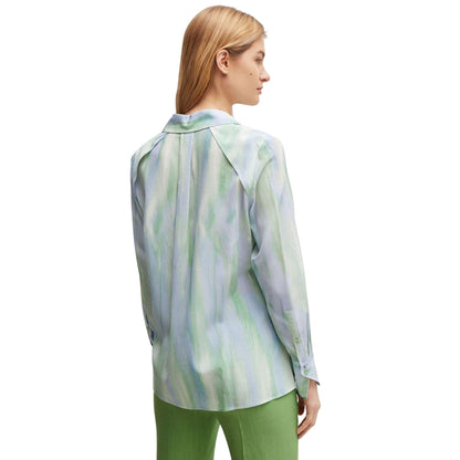 Blue-Green - Back - Boss Womens-Ladies Bacie Silk Blouse