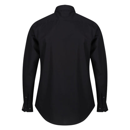 Black - Back - Luke 1977 Mens Triple Crown Long-Sleeved Snooker Shirt