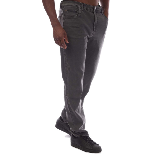 Charcoal - Side - Timberland Mens Washed Stretch Jeans