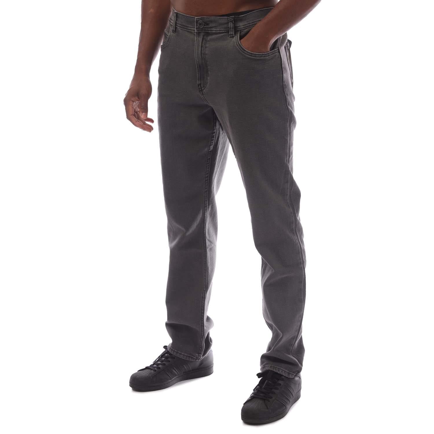Charcoal - Front - Timberland Mens Washed Stretch Jeans