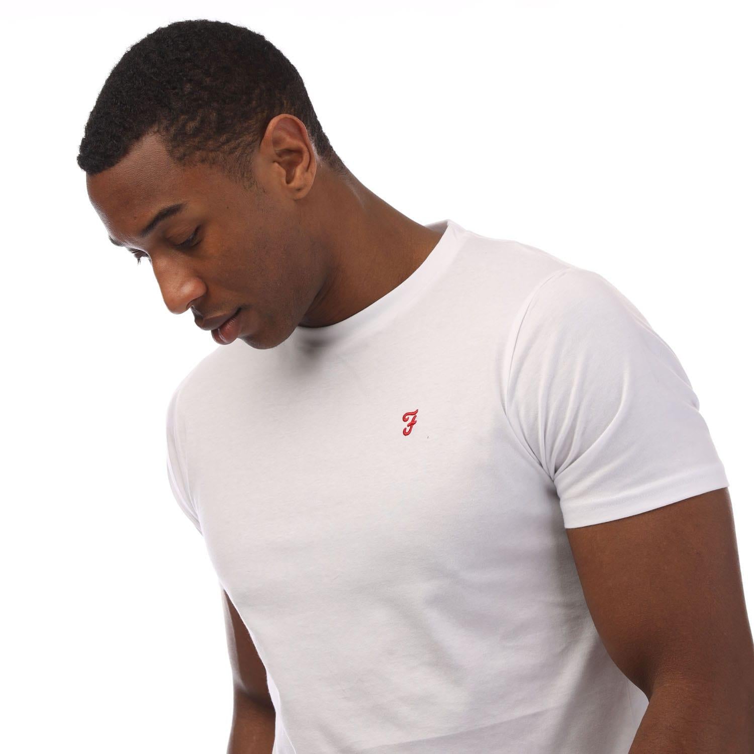 White-Navy - Side - Farah Mens Balpine Loungewear Set