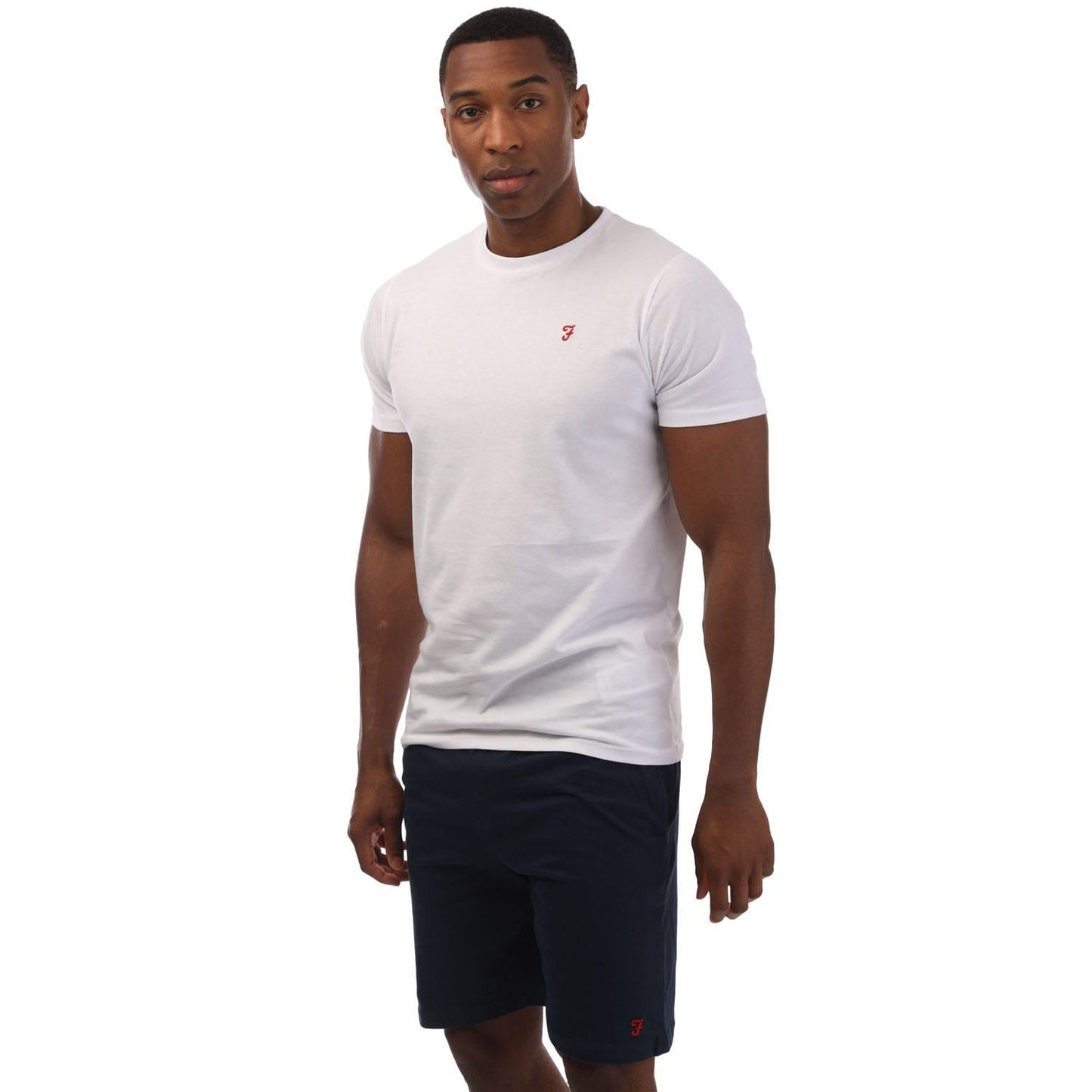 White-Navy - Front - Farah Mens Balpine Loungewear Set