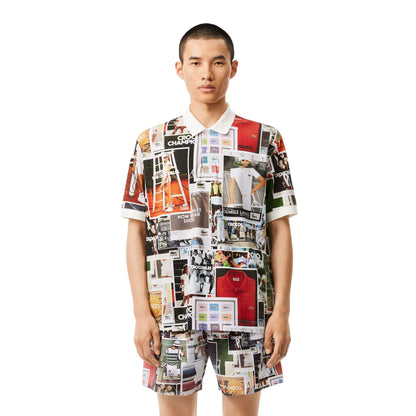 Multicoloured - Pack Shot - Lacoste Mens L.12.12 Printed Loose Fit Polo Shirt