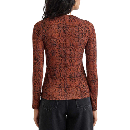 Brown-Black - Back - Nobody´s Child Womens-Ladies Spencer Animal Print Long-Sleeved Top