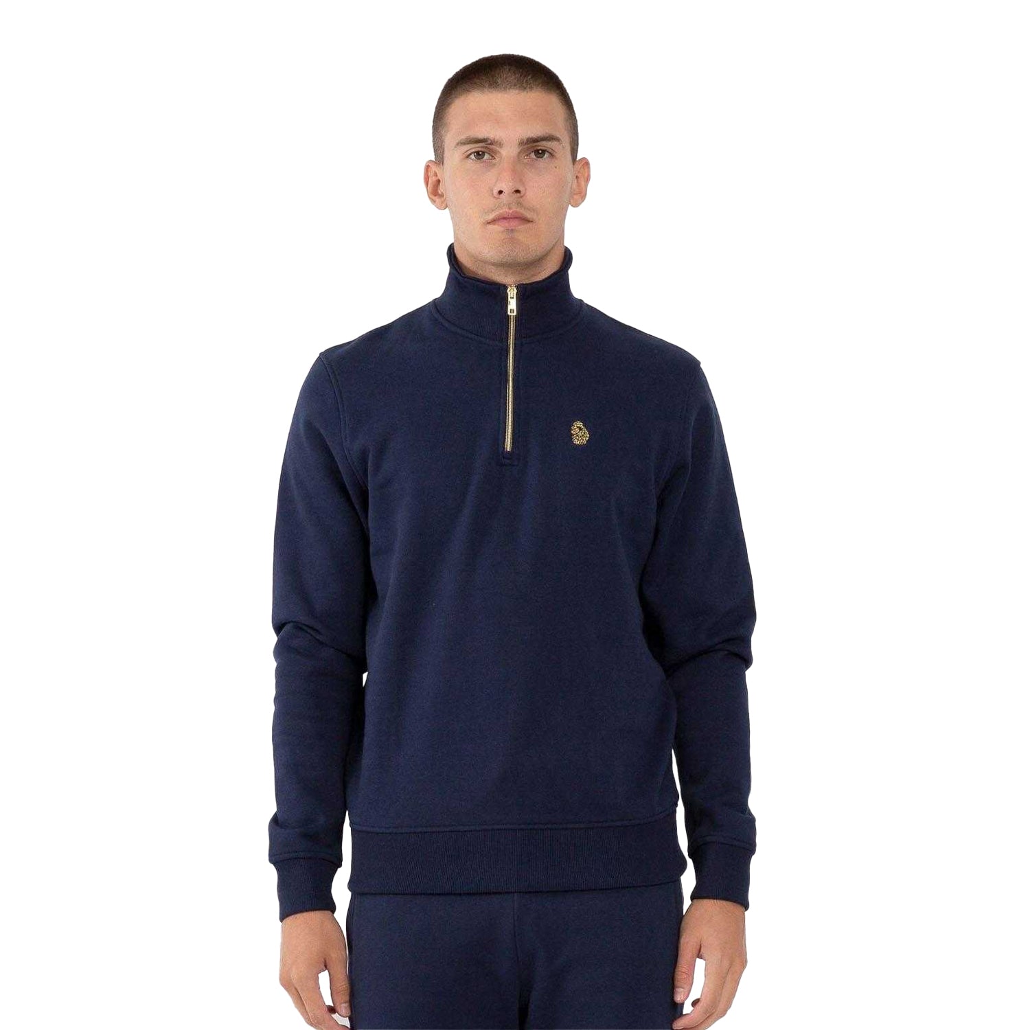 Navy - Pack Shot - Luke 1977 Mens Higgs 2 Quarter Zip Sweatshirt