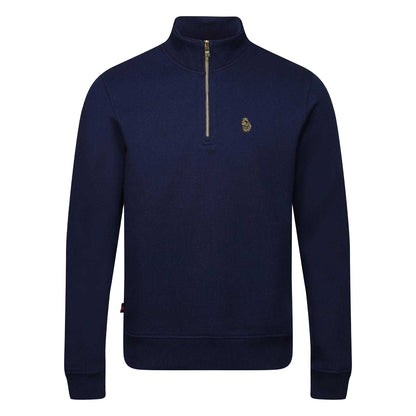 Navy - Front - Luke 1977 Mens Higgs 2 Quarter Zip Sweatshirt