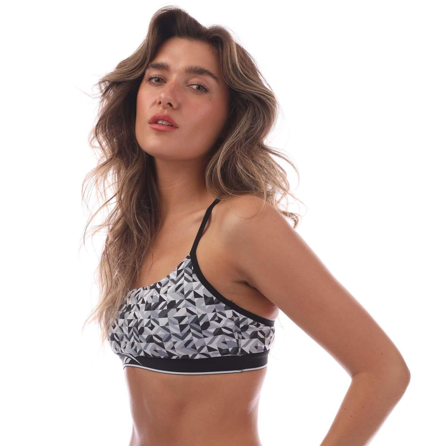 Grey - Side - Reebok Womens-Ladies Cita Bralette