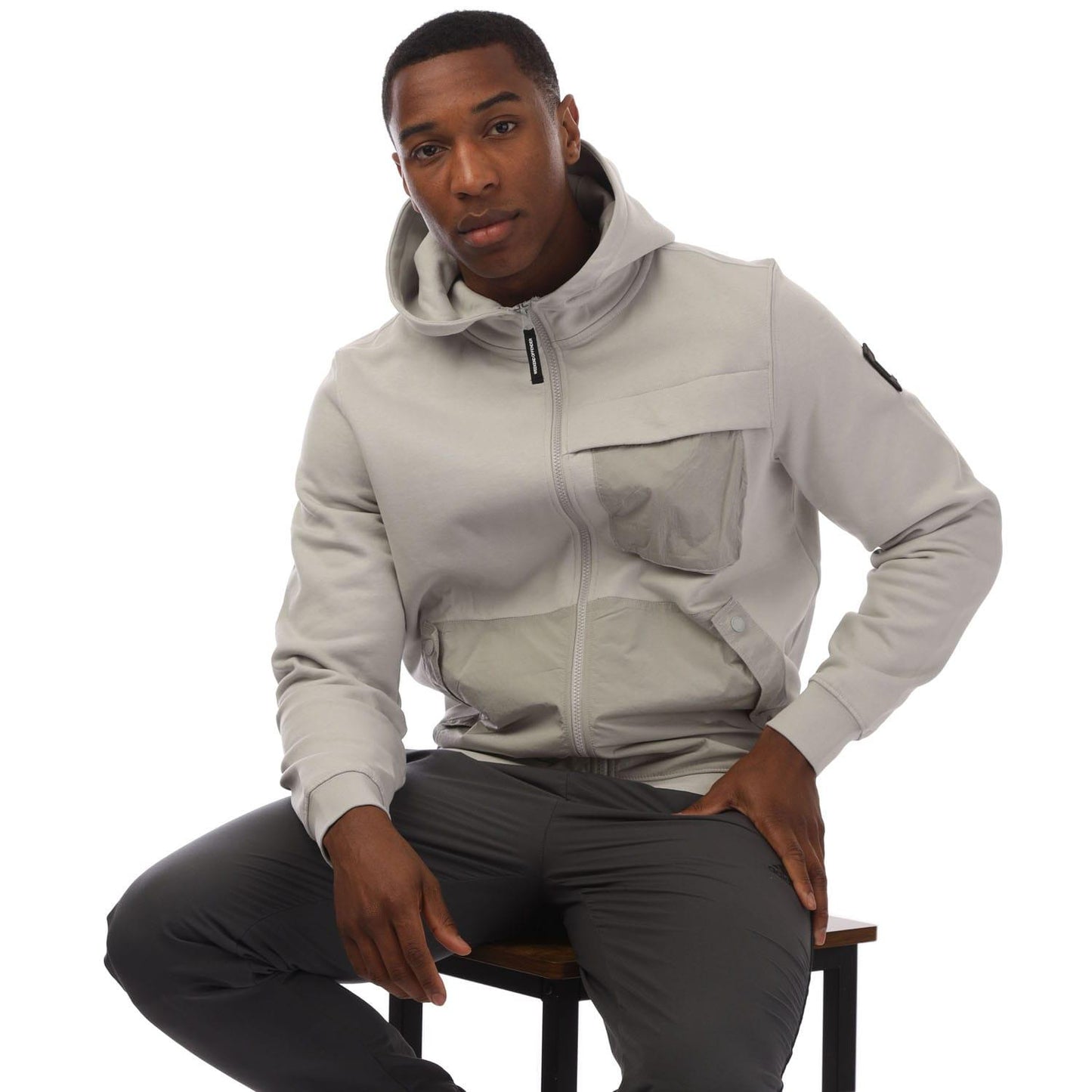 Light Grey - Lifestyle - Weekend Offender Mens Daponte Full Zip Hoodie