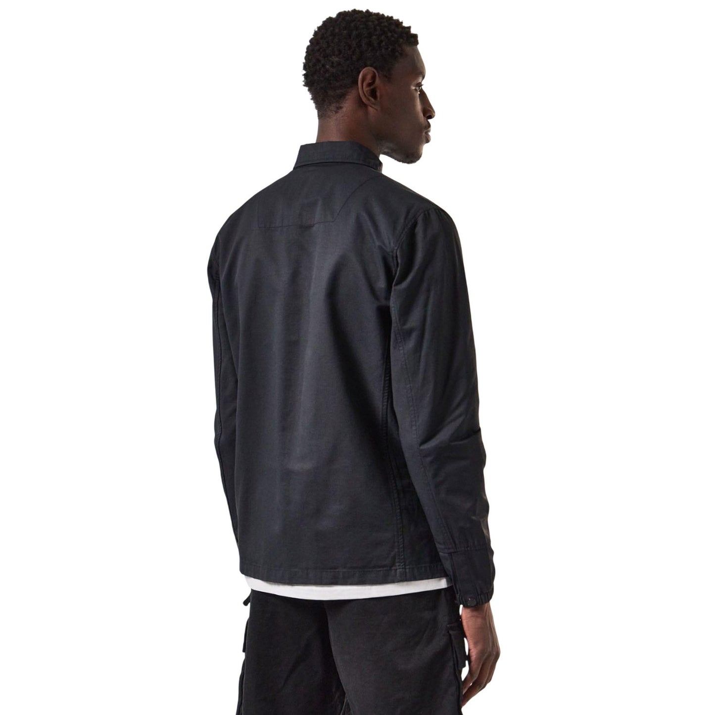 Black - Back - Weekend Offender Mens Vinnie Pocket Overshirt