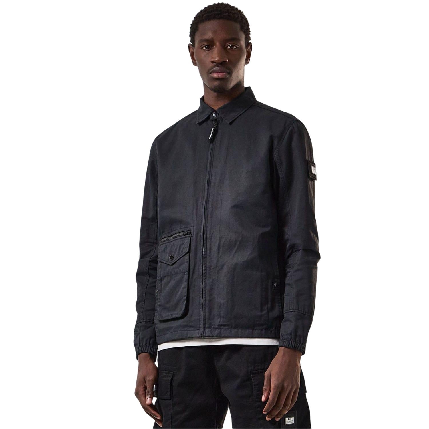 Black - Pack Shot - Weekend Offender Mens Vinnie Pocket Overshirt