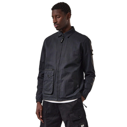 Black - Close up - Weekend Offender Mens Vinnie Pocket Overshirt