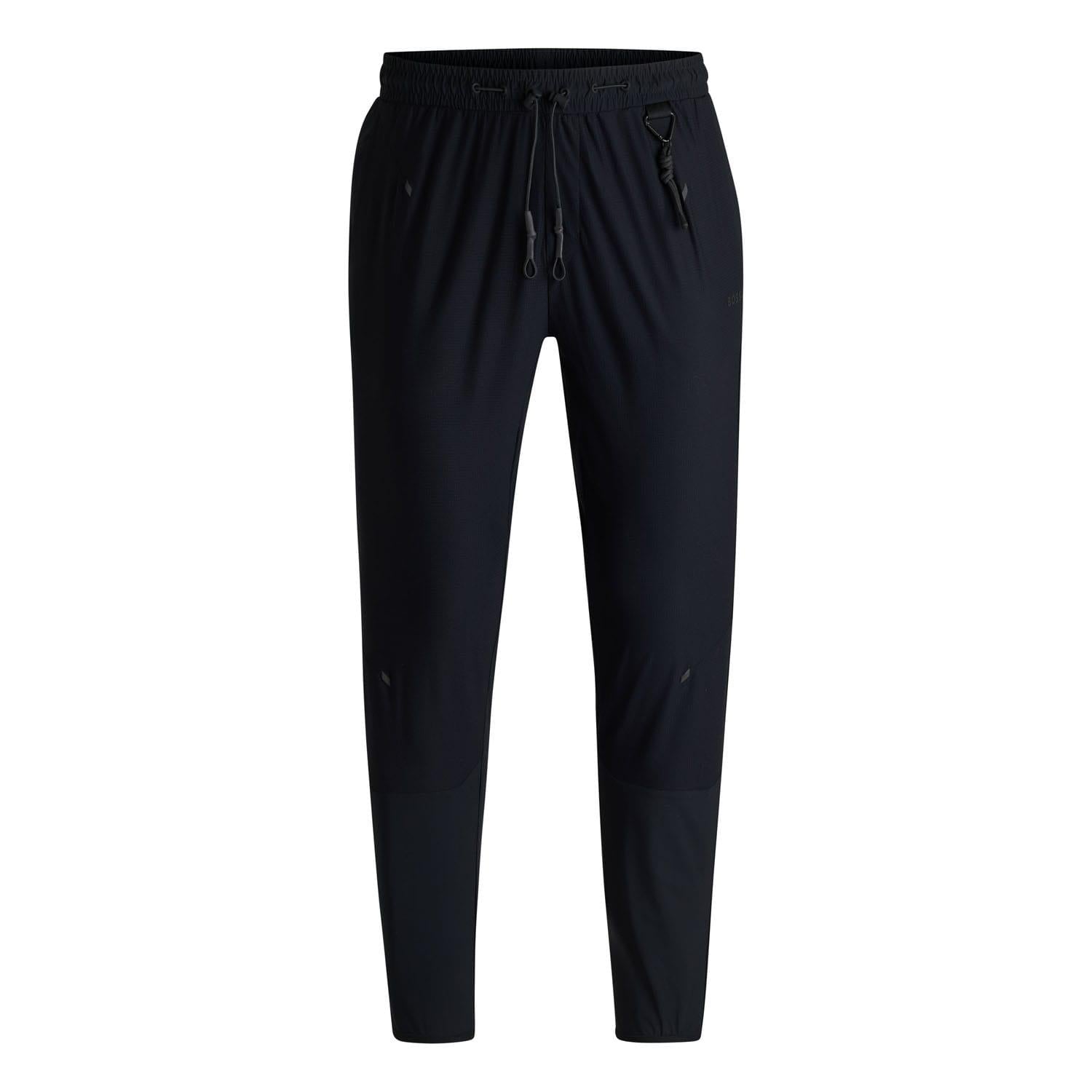 Black - Front - Boss Mens Hwoven Tracksuit Bottoms