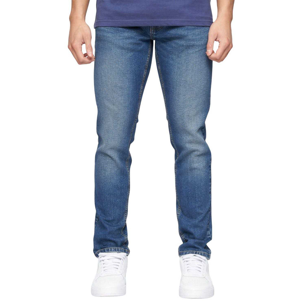 Stone Wash - Front - Crosshatch Mens Buraca Slim Jeans