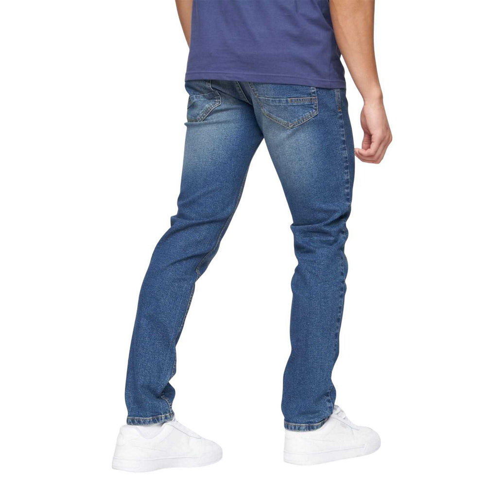 Stone Wash - Back - Crosshatch Mens Buraca Slim Jeans