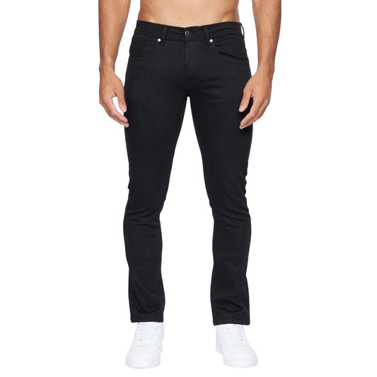 Black - Front - Crosshatch Mens Buraca Slim Jeans