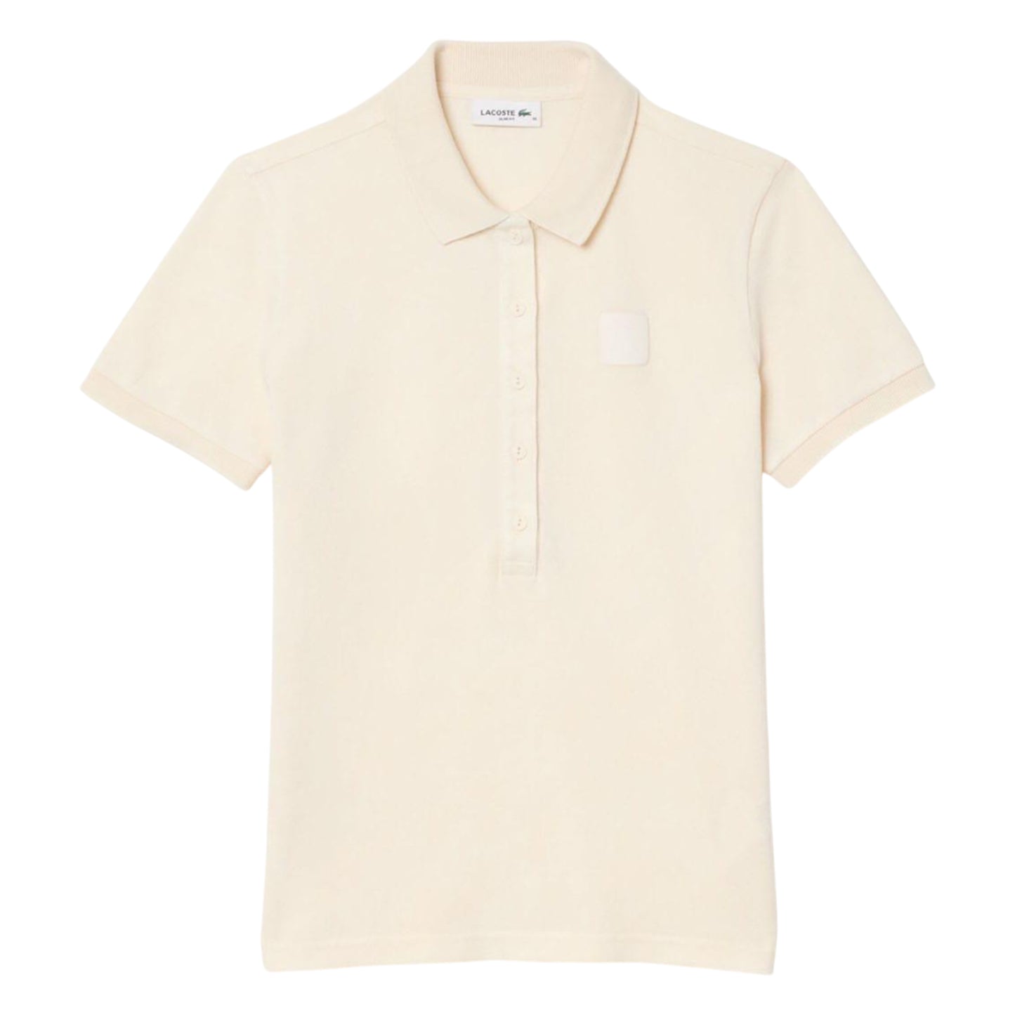 White - Front - Lacoste Womens-Ladies Washed Petit Pique Slim Polo Shirt