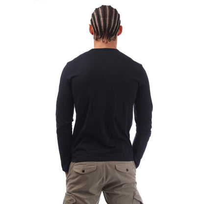 Navy - Back - Emporio Armani Mens Long-Sleeved T-Shirt