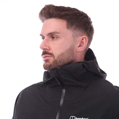 Black - Side - Berghaus Mens Highland Storm 3L Waterproof Jacket