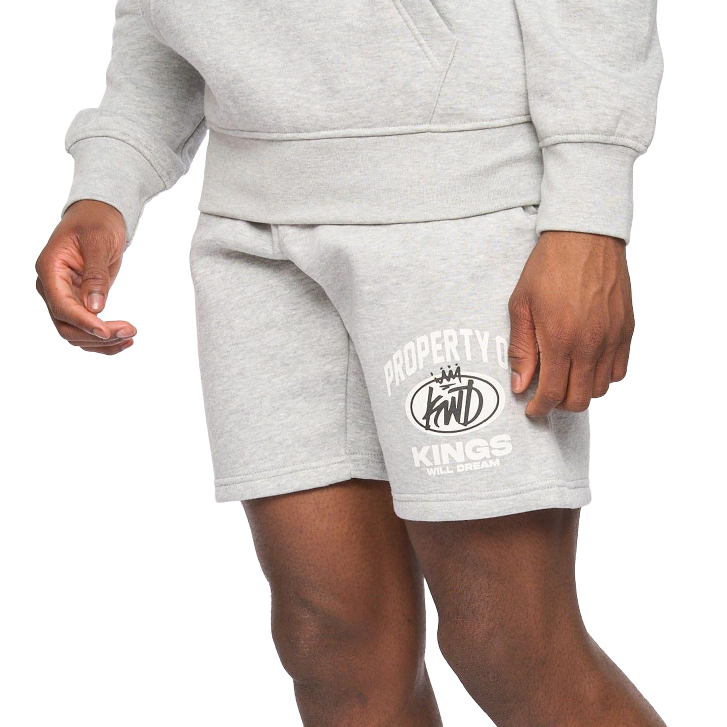 Grey Marl - Side - Kings Will Dream Mens Prop Sweat Shorts