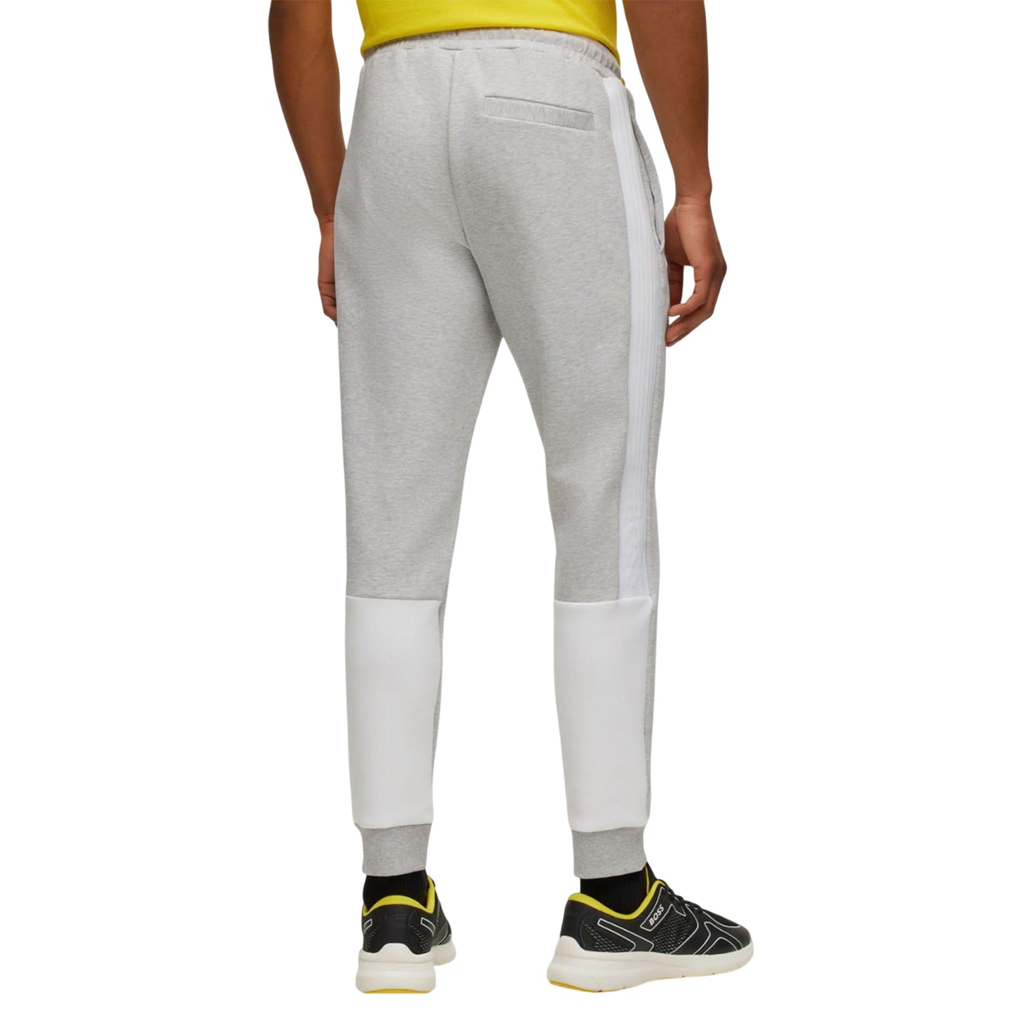 Light Grey - Back - Hugo Boss Mens Hadiko 1 Side Stripe Jogging Bottoms