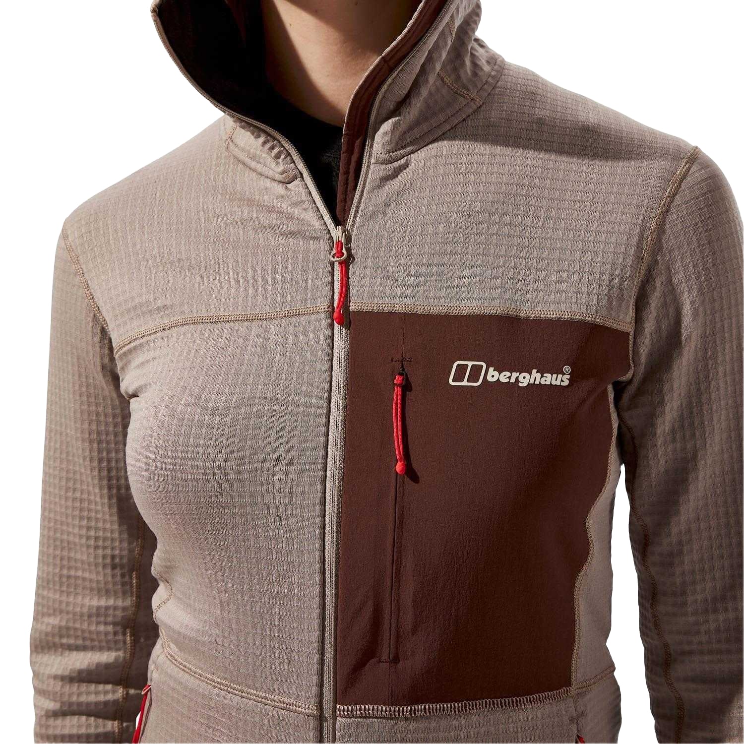 Taupe - Side - Berghaus Unisex Adult Ridge Hiker Hooded Jacket