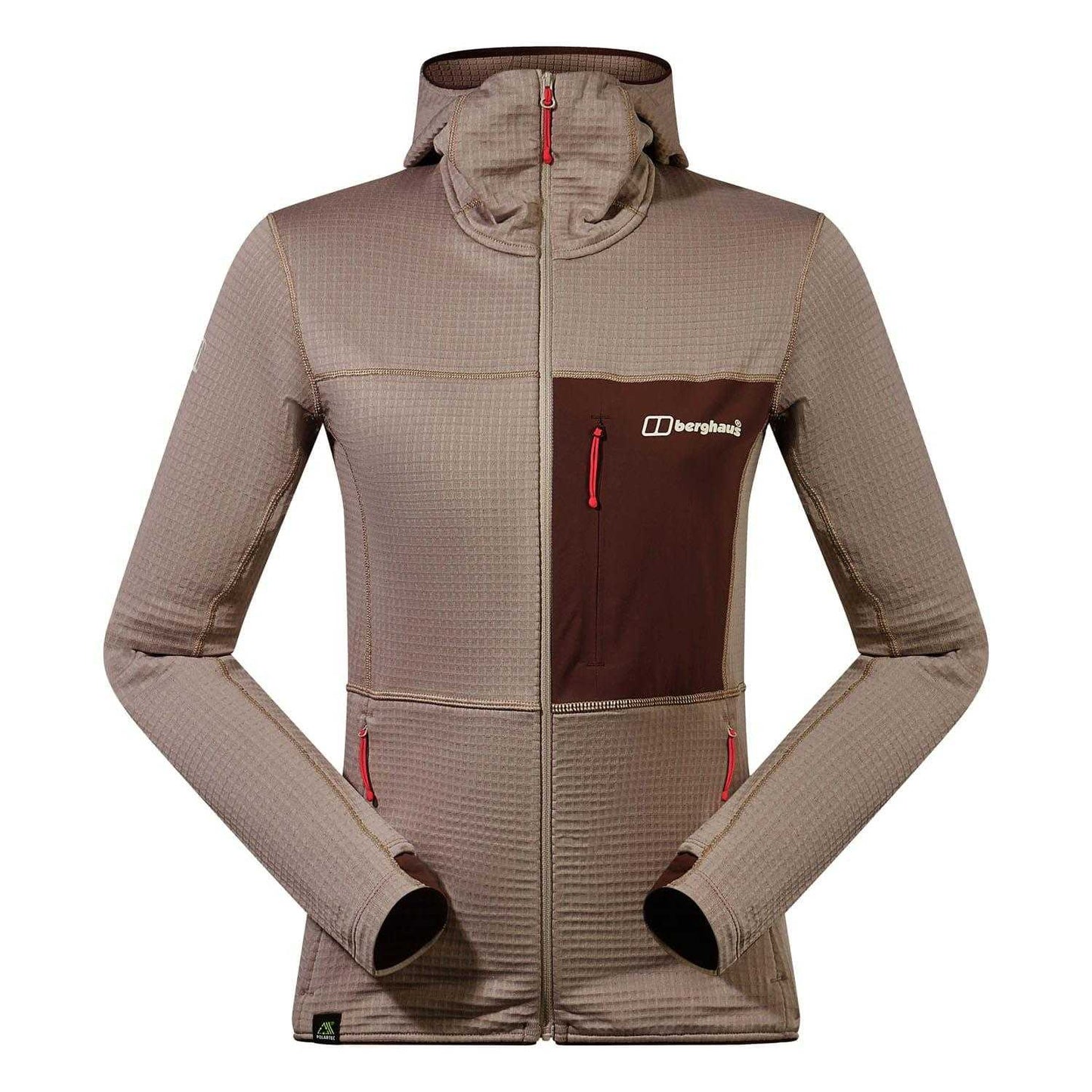 Taupe - Front - Berghaus Unisex Adult Ridge Hiker Hooded Jacket