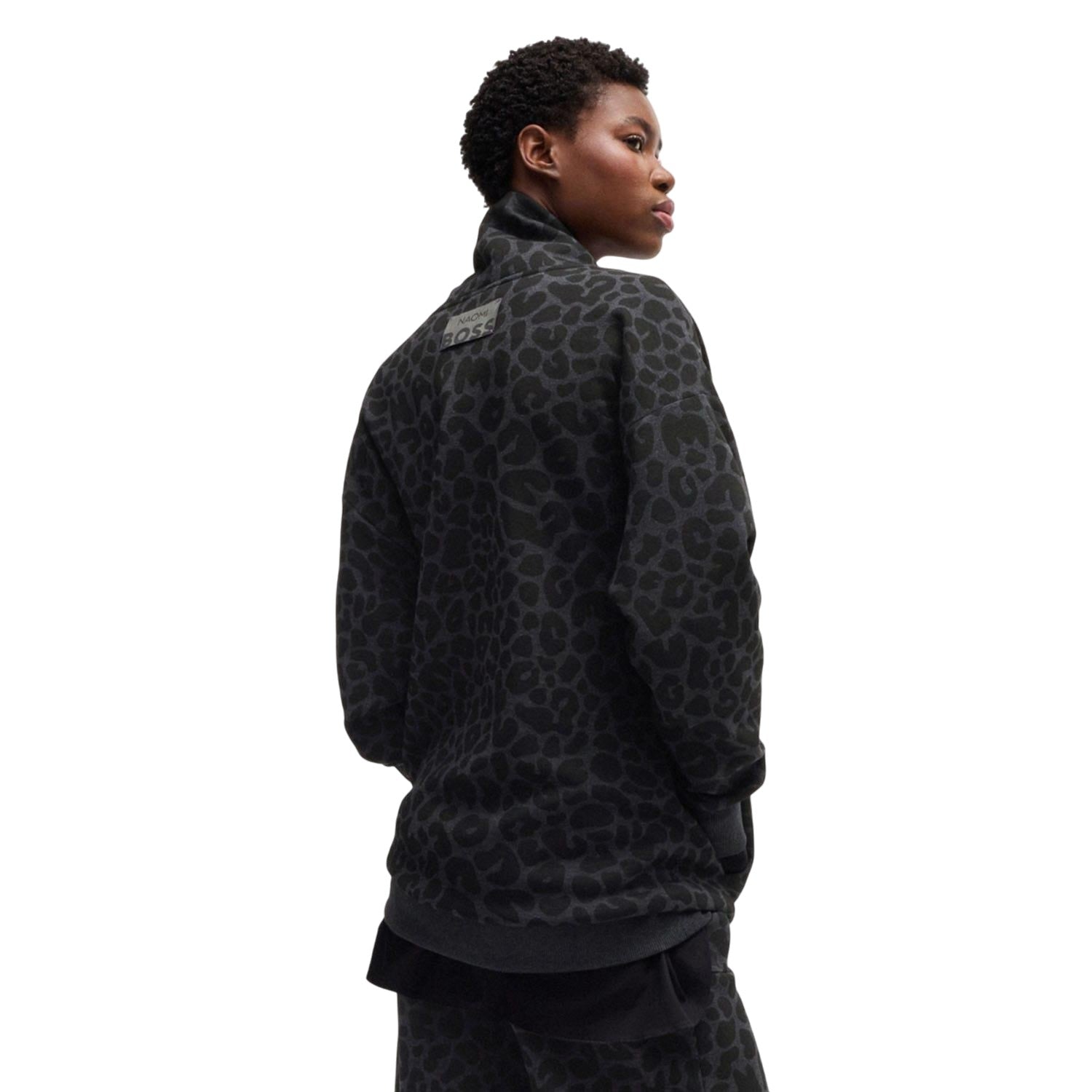 Black - Back - Boss Mens Naomi X Animal Print Sweatshirt