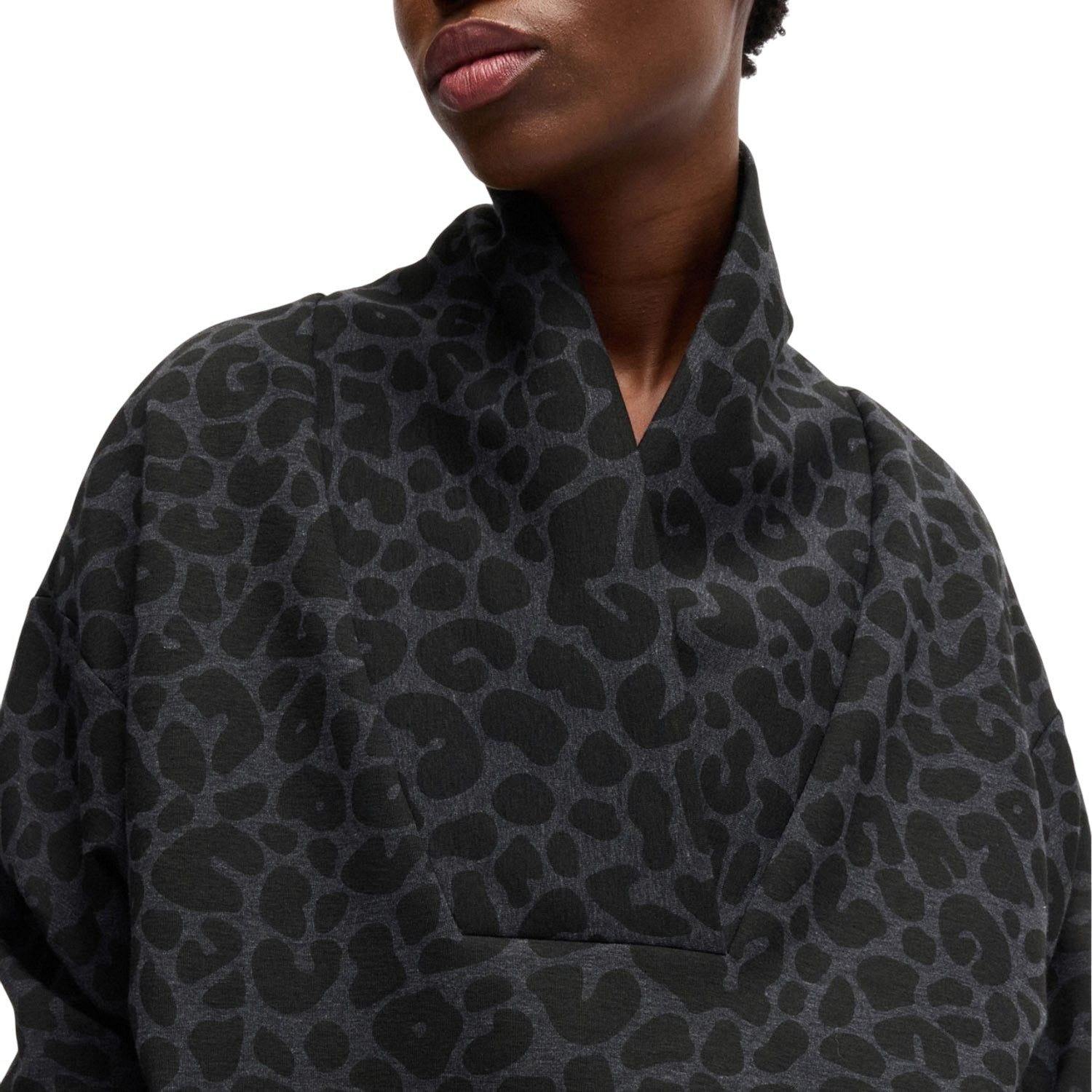 Black - Side - Boss Mens Naomi X Animal Print Sweatshirt