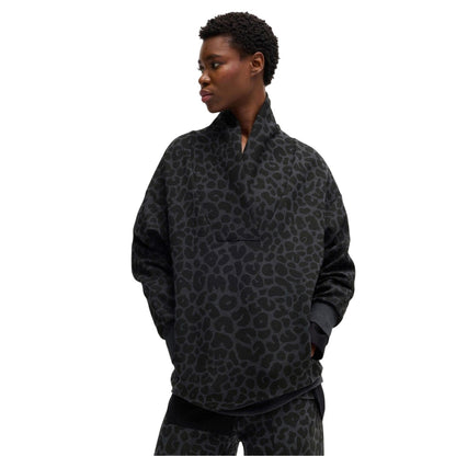 Black - Pack Shot - Boss Mens Naomi X Animal Print Sweatshirt