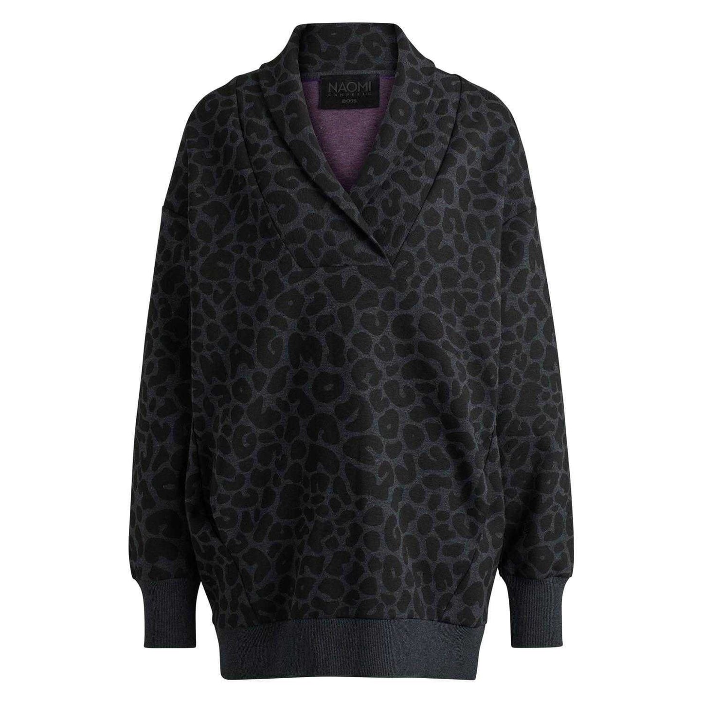 Black - Front - Boss Mens Naomi X Animal Print Sweatshirt