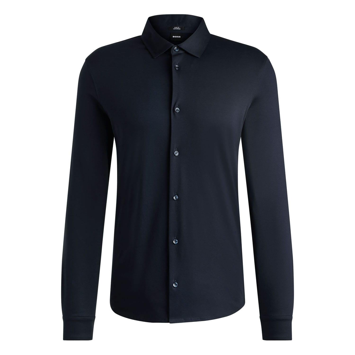 Dark Blue - Front - Boss Mens H-Paver 17 Slim Shirt