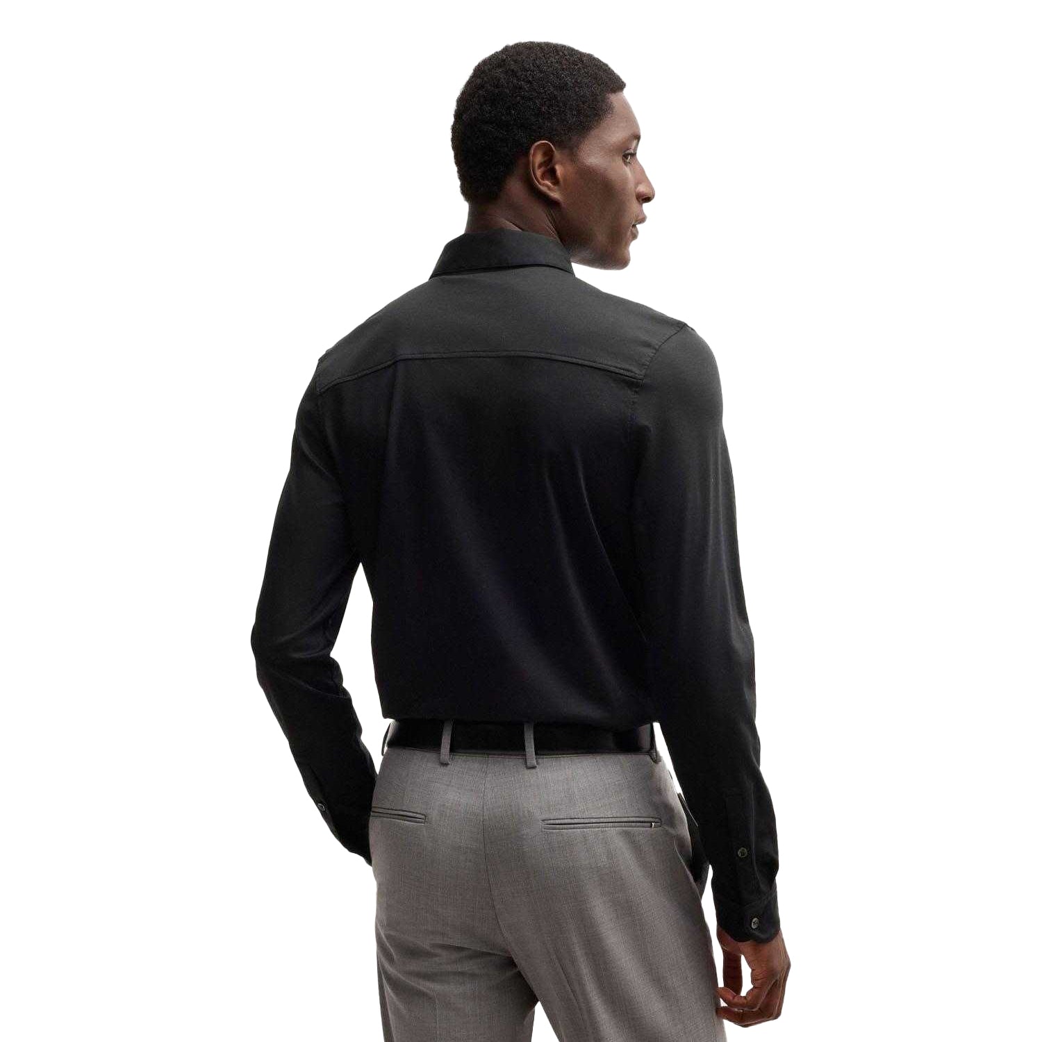 Black - Back - Boss Mens H-Paver 17 Slim Shirt