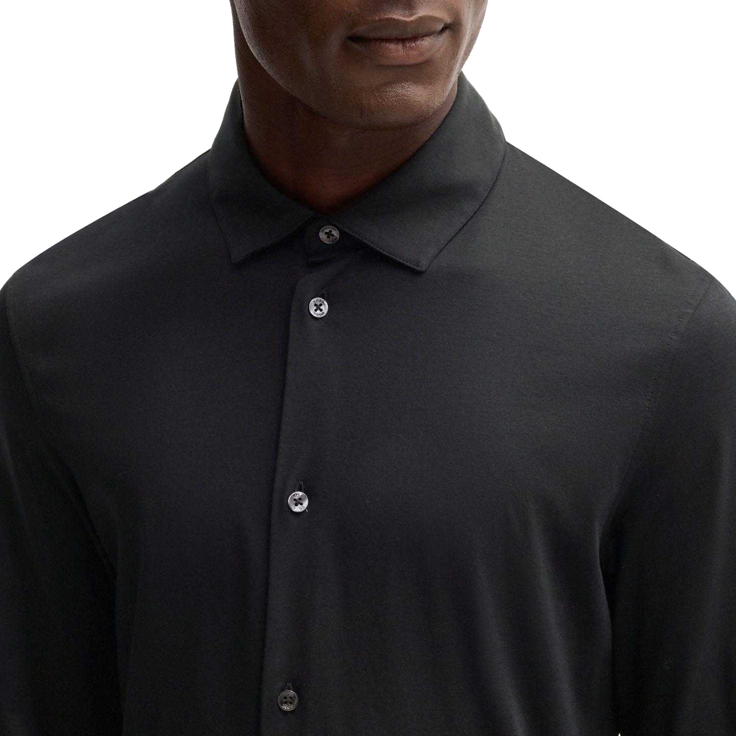 Black - Side - Boss Mens H-Paver 17 Slim Shirt
