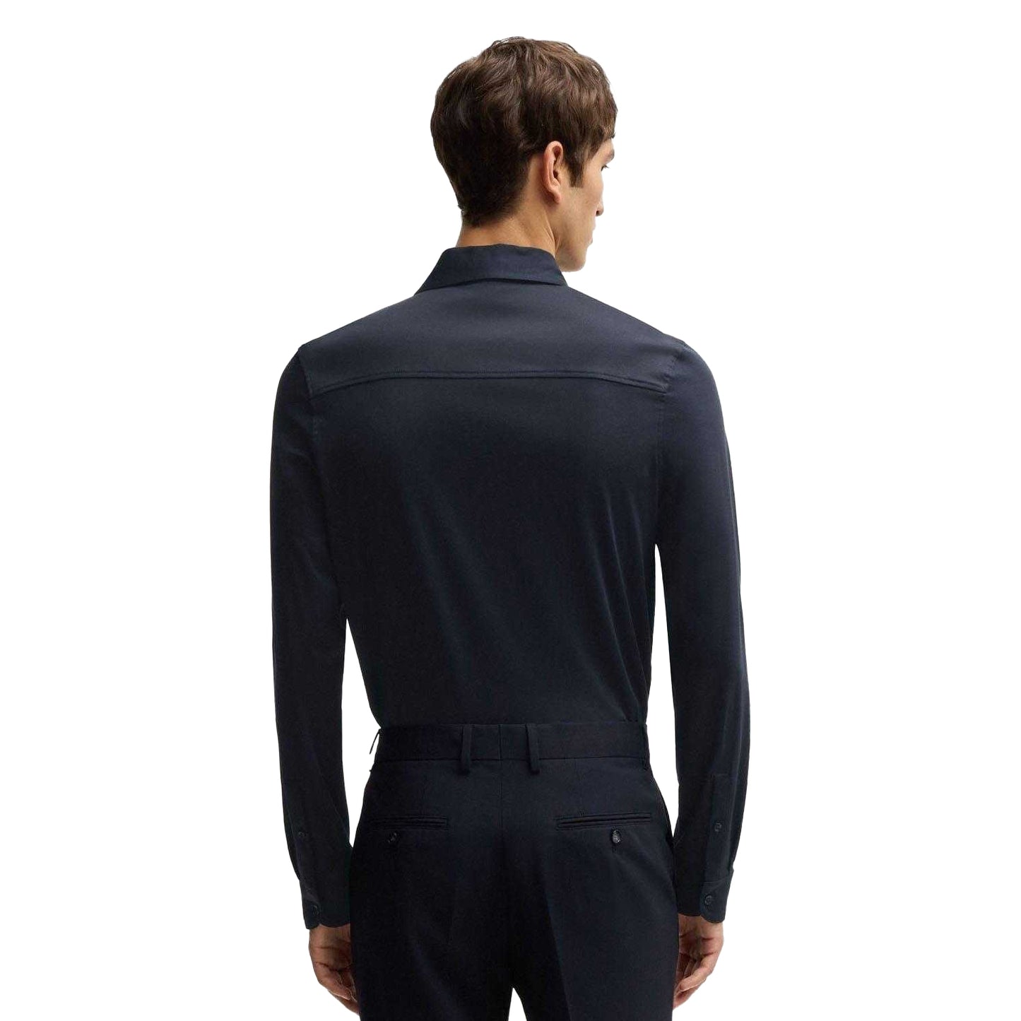 Dark Blue - Back - Boss Mens H-Paver 17 Slim Shirt